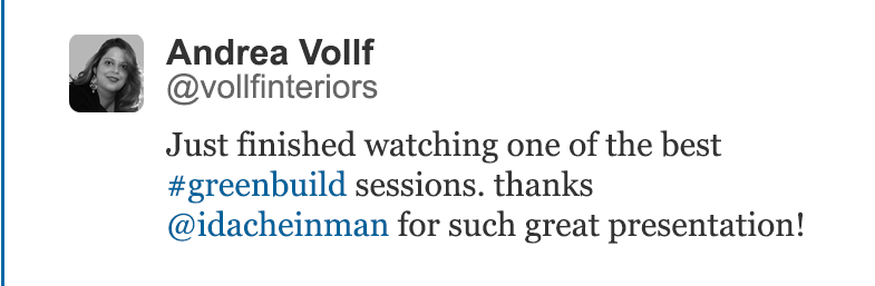 greenbuild talk testimonial